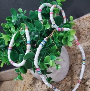 Heishi Bracelet, Earrings,and Necklace Set